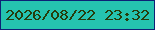 文字の大きさ：3、枠の色：0d2176、背景の色：25c3af、文字の色：263d0c 無料ブログパーツのブログ時計