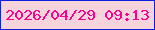 文字の大きさ：4、枠の色：0d21dc、背景の色：f5d5db、文字の色：fd0090 無料ブログパーツのブログ時計