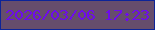 文字の大きさ：4、枠の色：0d2498、背景の色：664d6c、文字の色：6e0bed 無料ブログパーツのブログ時計