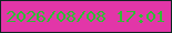文字の大きさ：5、枠の色：0d2521、背景の色：e236a8、文字の色：2fbd33 無料ブログパーツのブログ時計