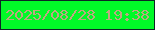 文字の大きさ：5、枠の色：0d2525、背景の色：01f928、文字の色：bea781 無料ブログパーツのブログ時計
