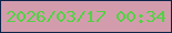文字の大きさ：1、枠の色：0d254b、背景の色：d39cac、文字の色：51d243 無料ブログパーツのブログ時計