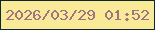 文字の大きさ：1、枠の色：0d2730、背景の色：f9ea98、文字の色：9e7482 無料ブログパーツのブログ時計