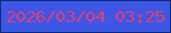 文字の大きさ：5、枠の色：0d2b71、背景の色：3c57e5、文字の色：e63b74 無料ブログパーツのブログ時計