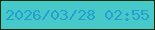 文字の大きさ：3、枠の色：0d2c09、背景の色：47c9c9、文字の色：219fce 無料ブログパーツのブログ時計