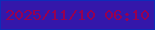 文字の大きさ：1、枠の色：0d2db9、背景の色：3417aa、文字の色：970051 無料ブログパーツのブログ時計