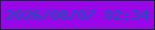 文字の大きさ：1、枠の色：0d2f31、背景の色：9906e7、文字の色：045db1 無料ブログパーツのブログ時計