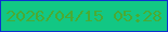 文字の大きさ：3、枠の色：0d2fd0、背景の色：12c784、文字の色：49ab33 無料ブログパーツのブログ時計