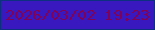 文字の大きさ：3、枠の色：0d3081、背景の色：3a18bf、文字の色：800256 無料ブログパーツのブログ時計