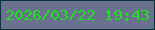 文字の大きさ：1、枠の色：0d3139、背景の色：69718e、文字の色：1ee21f 無料ブログパーツのブログ時計