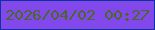 文字の大きさ：4、枠の色：0d33a0、背景の色：8348eb、文字の色：476925 無料ブログパーツのブログ時計