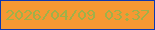 文字の大きさ：3、枠の色：0d37b1、背景の色：f69833、文字の色：a0b149 無料ブログパーツのブログ時計