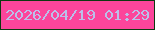 文字の大きさ：3、枠の色：0d3910、背景の色：fc459b、文字の色：bbbfea 無料ブログパーツのブログ時計