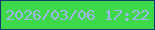 文字の大きさ：4、枠の色：0d3a6b、背景の色：3ed94b、文字の色：a5b4f3 無料ブログパーツのブログ時計