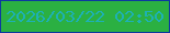 文字の大きさ：5、枠の色：0d3a9f、背景の色：2bb042、文字の色：1db1b5 無料ブログパーツのブログ時計