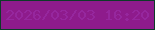 文字の大きさ：2、枠の色：0d3b28、背景の色：8e1b8c、文字の色：96279e 無料ブログパーツのブログ時計