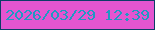 文字の大きさ：4、枠の色：0d3d67、背景の色：e455d0、文字の色：2099c2 無料ブログパーツのブログ時計