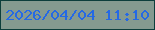 文字の大きさ：4、枠の色：0d3e3c、背景の色：859a90、文字の色：2569e5 無料ブログパーツのブログ時計