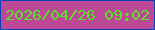 文字の大きさ：5、枠の色：0d3fbc、背景の色：bc4995、文字の色：5ae32b 無料ブログパーツのブログ時計