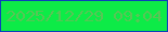 文字の大きさ：2、枠の色：0d41ba、背景の色：0deb47、文字の色：57c655 無料ブログパーツのブログ時計