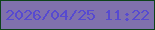 文字の大きさ：3、枠の色：0d431a、背景の色：8071ad、文字の色：574ad0 無料ブログパーツのブログ時計