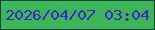 文字の大きさ：2、枠の色：0d4442、背景の色：3cb659、文字の色：3b28c6 無料ブログパーツのブログ時計