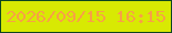文字の大きさ：2、枠の色：0d4520、背景の色：d8e903、文字の色：f8a145 無料ブログパーツのブログ時計