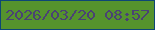 文字の大きさ：1、枠の色：0d4676、背景の色：55932d、文字の色：4a4274 無料ブログパーツのブログ時計