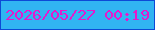 文字の大きさ：3、枠の色：0d49d6、背景の色：31b4f2、文字の色：e519cc 無料ブログパーツのブログ時計