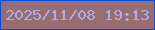 文字の大きさ：1、枠の色：0d4ace、背景の色：986d72、文字の色：acade7 無料ブログパーツのブログ時計