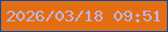 文字の大きさ：2、枠の色：0d4baa、背景の色：e36e12、文字の色：bfb5ea 無料ブログパーツのブログ時計