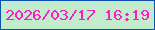 文字の大きさ：2、枠の色：0d4eb2、背景の色：c2edcd、文字の色：fe1cc9 無料ブログパーツのブログ時計