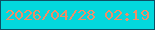 文字の大きさ：4、枠の色：0d4f64、背景の色：03d8dd、文字の色：ee8e68 無料ブログパーツのブログ時計