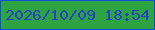 文字の大きさ：2、枠の色：0d4fde、背景の色：2ea342、文字の色：2442c7 無料ブログパーツのブログ時計