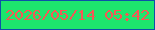 文字の大きさ：5、枠の色：0d50a9、背景の色：1de56d、文字の色：f45754 無料ブログパーツのブログ時計