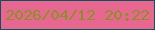 文字の大きさ：2、枠の色：0d515b、背景の色：e76791、文字の色：899227 無料ブログパーツのブログ時計