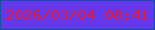 文字の大きさ：5、枠の色：0d529c、背景の色：6537ec、文字の色：e21836 無料ブログパーツのブログ時計