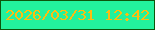 文字の大きさ：2、枠の色：0d550c、背景の色：23f29d、文字の色：febd10 無料ブログパーツのブログ時計