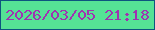 文字の大きさ：2、枠の色：0d557f、背景の色：55e295、文字の色：a032b1 無料ブログパーツのブログ時計