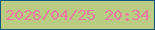 文字の大きさ：2、枠の色：0d577d、背景の色：bacc83、文字の色：ea7b9f 無料ブログパーツのブログ時計