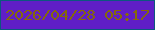 文字の大きさ：5、枠の色：0d577f、背景の色：601ec6、文字の色：85690a 無料ブログパーツのブログ時計