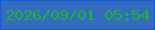 文字の大きさ：5、枠の色：0d5be2、背景の色：336cbe、文字の色：25b136 無料ブログパーツのブログ時計