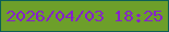 文字の大きさ：5、枠の色：0d5e57、背景の色：6d9f2a、文字の色：8521cb 無料ブログパーツのブログ時計