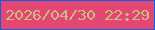 文字の大きさ：5、枠の色：0d5ee5、背景の色：e34772、文字の色：ccbb82 無料ブログパーツのブログ時計