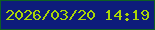 文字の大きさ：3、枠の色：0d5f23、背景の色：0d1c7b、文字の色：aad606 無料ブログパーツのブログ時計