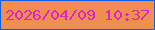 文字の大きさ：3、枠の色：0d60df、背景の色：ef8f4f、文字の色：dd24c9 無料ブログパーツのブログ時計