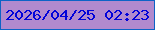 文字の大きさ：2、枠の色：0d63c6、背景の色：b18ace、文字の色：0203d9 無料ブログパーツのブログ時計