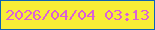 文字の大きさ：4、枠の色：0d64b5、背景の色：f8ee37、文字の色：db61d7 無料ブログパーツのブログ時計