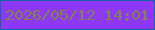 文字の大きさ：4、枠の色：0d66a0、背景の色：8e37f7、文字の色：80874c 無料ブログパーツのブログ時計