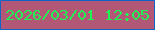 文字の大きさ：5、枠の色：0d66c7、背景の色：b35777、文字の色：20f155 無料ブログパーツのブログ時計